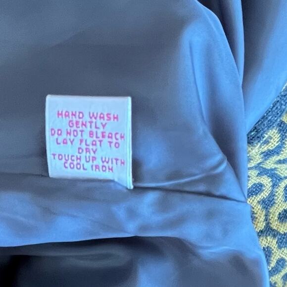 Pura Vida Peacoat Womens Size 4 Gold Gray Double Breasted Wool Blend Floral - Picture 9 of 9